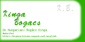 kinga bogacs business card