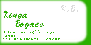 kinga bogacs business card